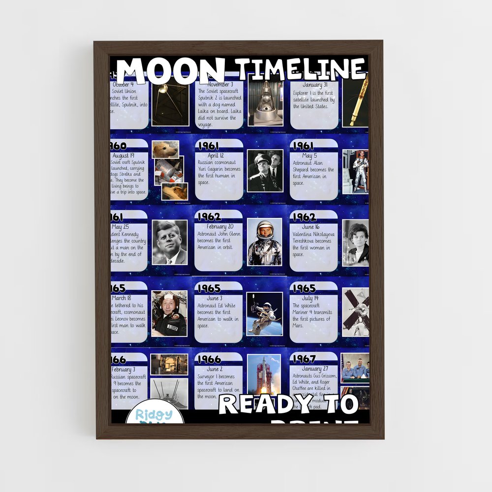 Poster Vers la Lune – affiche Espace rétro (vue 5)
